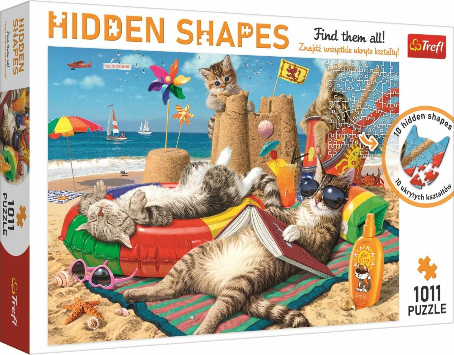 TREFL Puzzle Hidden Shapes: Katzenurlaub 1011 Teile
