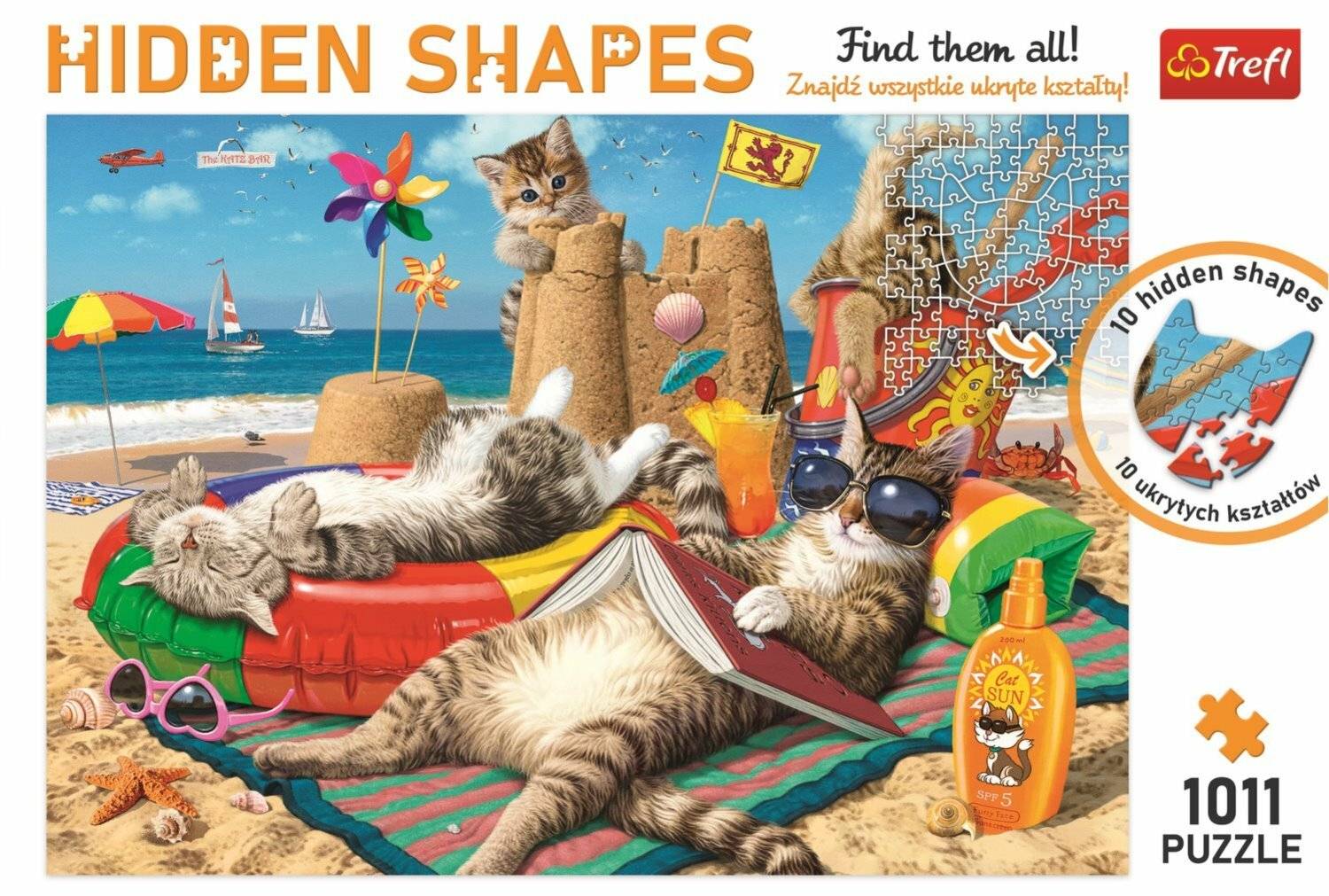 TREFL Puzzle Hidden Shapes: Katzenurlaub 1011 Teile