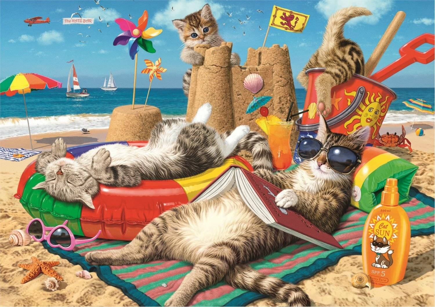 TREFL Puzzle Hidden Shapes: Katzenurlaub 1011 Teile