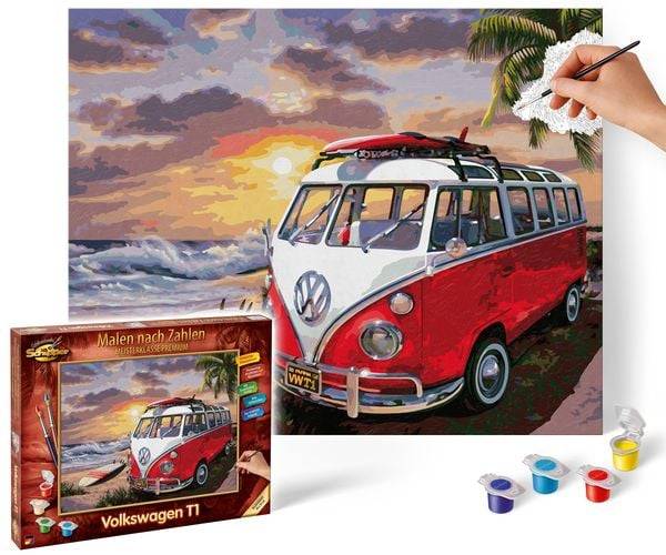 Schipper 609130861 - Malen nach Zahlen, Volkswagen T1, VW-Bulli, 50 x 40 cm