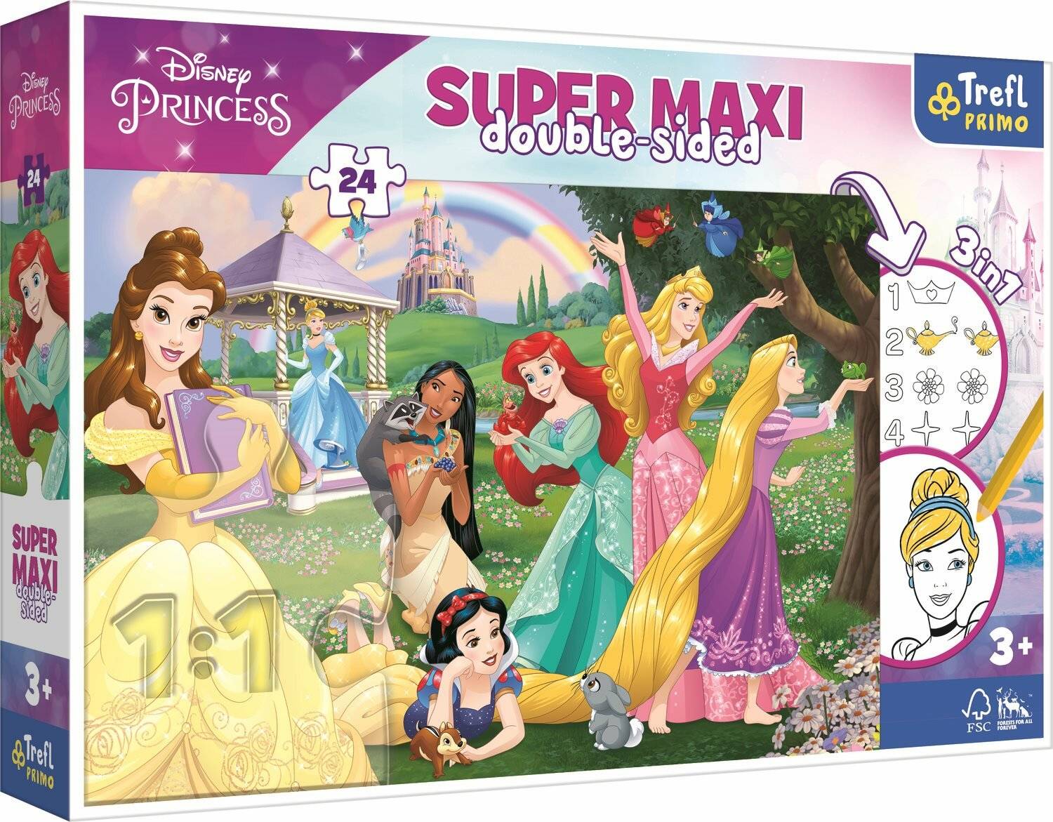 TREFL Wendepuzzle Happy Princesses SUPER MAXI 24 Teile