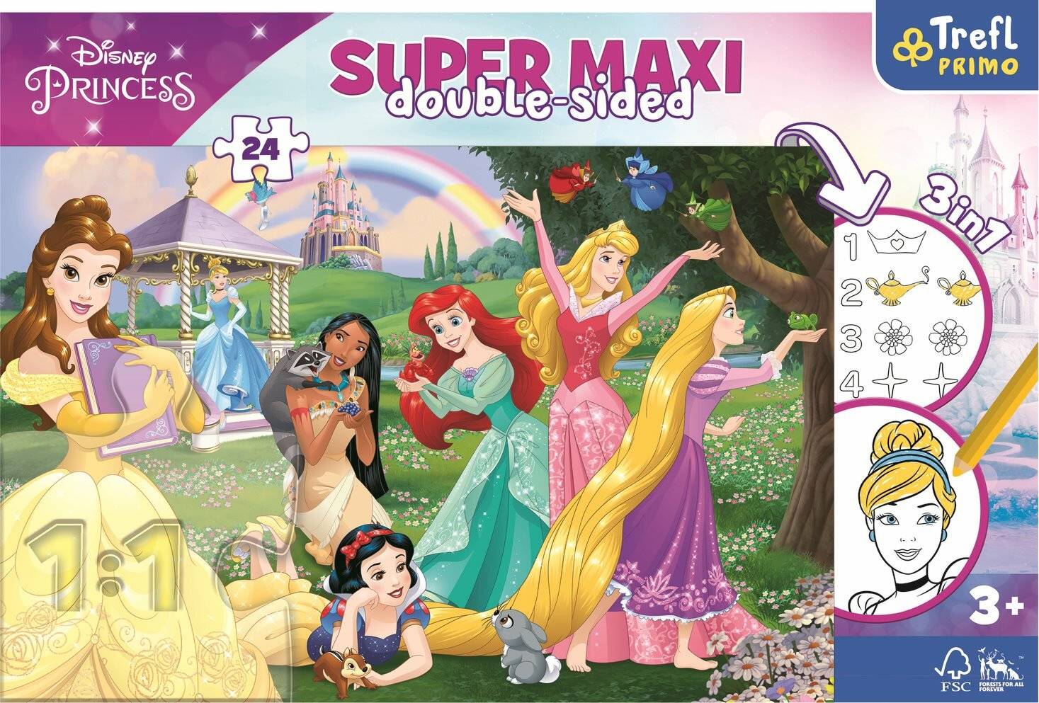 TREFL Wendepuzzle Happy Princesses SUPER MAXI 24 Teile