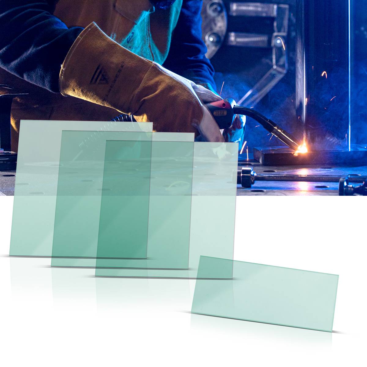 STAHLWERK Vorsatzscheiben 4er Set Schweißhelm Ersatzscheiben ST 550 L