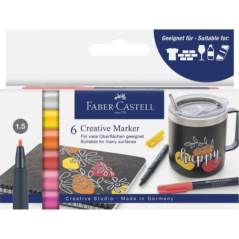 FABER-CASTELL Creative Marker, 6er Etui "Summer breeze"