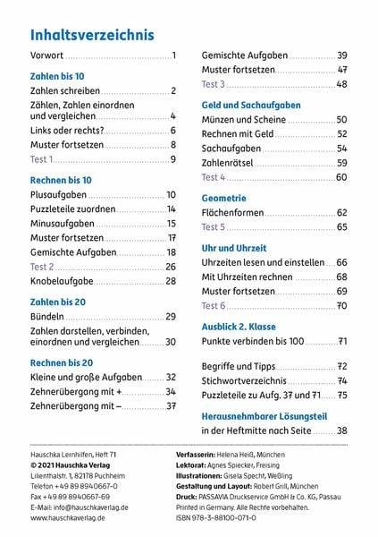 Mathe trainieren 1. Klasse