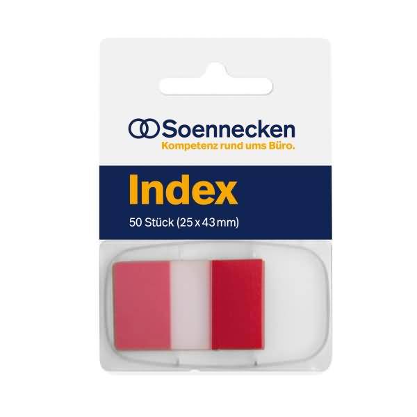 Haftstreifen Index 5821 25x43mm 50 Streifen Spender rot