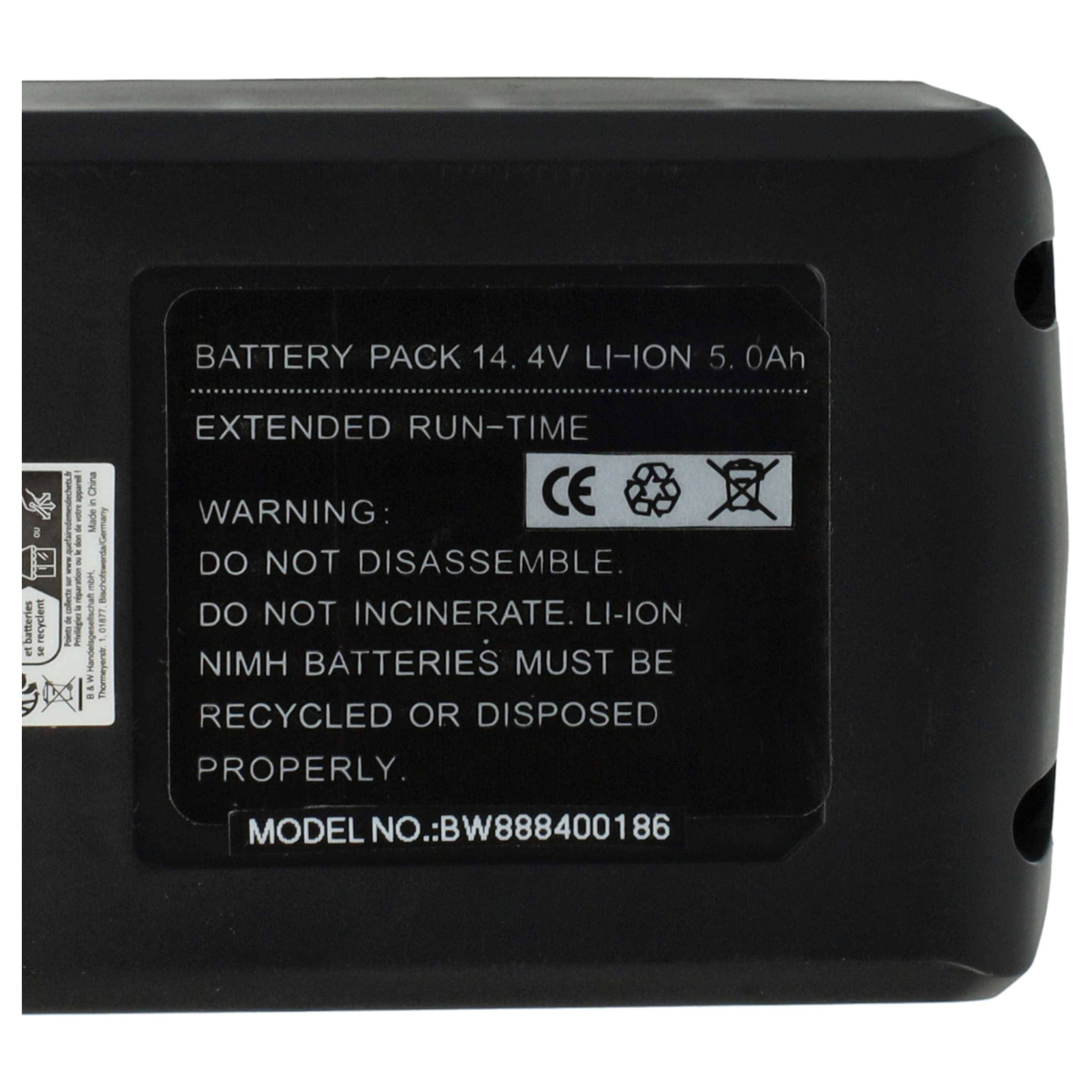 EXTENSILO 3x Akku kompatibel mit Makita MT070E, HP347DWEX3, HP347D, HP347DWE, DTW280RMJ, JV143D Werkzeug (5000 mAh, Li-Ion, 14,4 V)