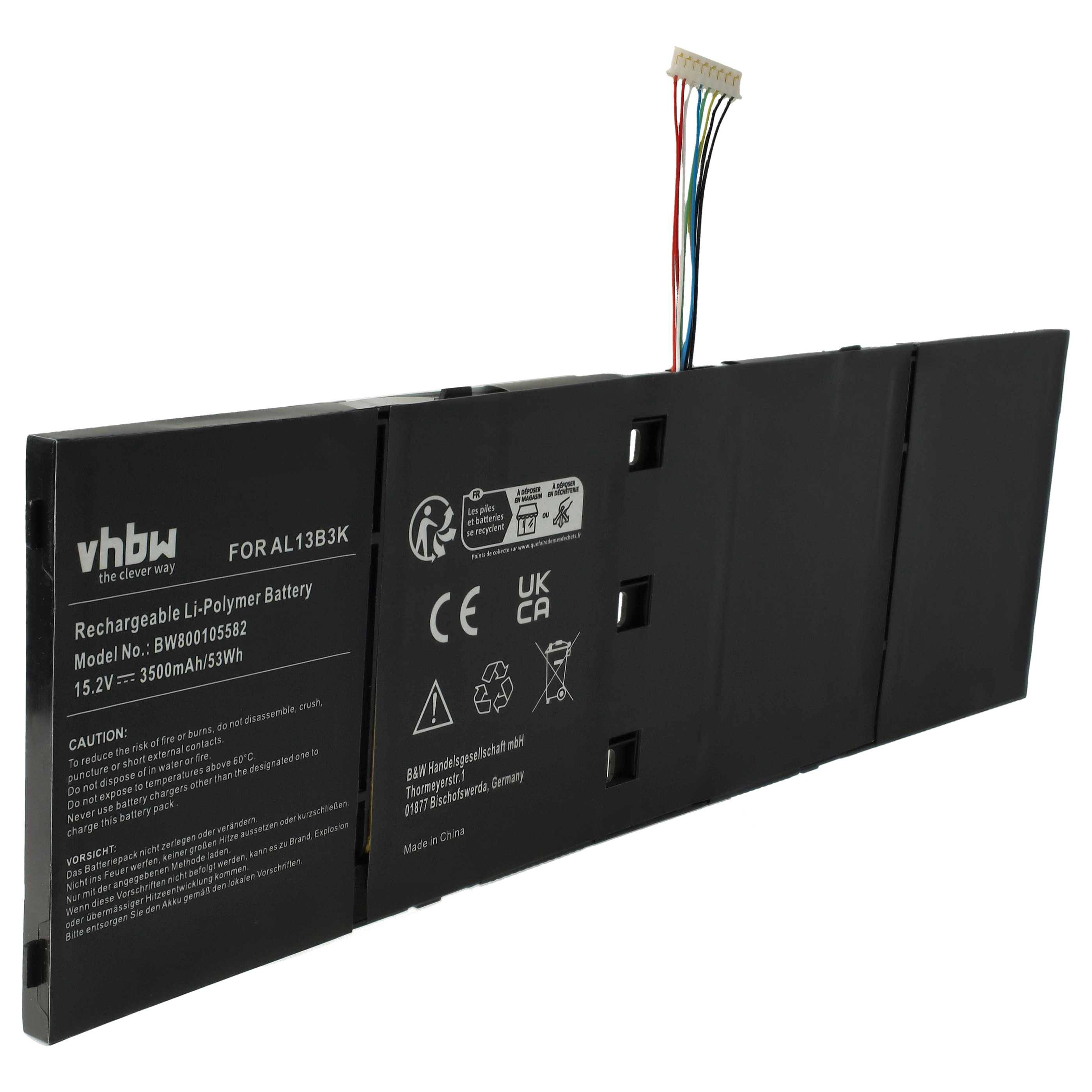 vhbw Akku kompatibel mit Acer Aspire P3-131-21292G06as, P3-131-21294G06as, P3-131-21292G12as Notebook (3500 mAh, 15,2 V, Li-Polymer)