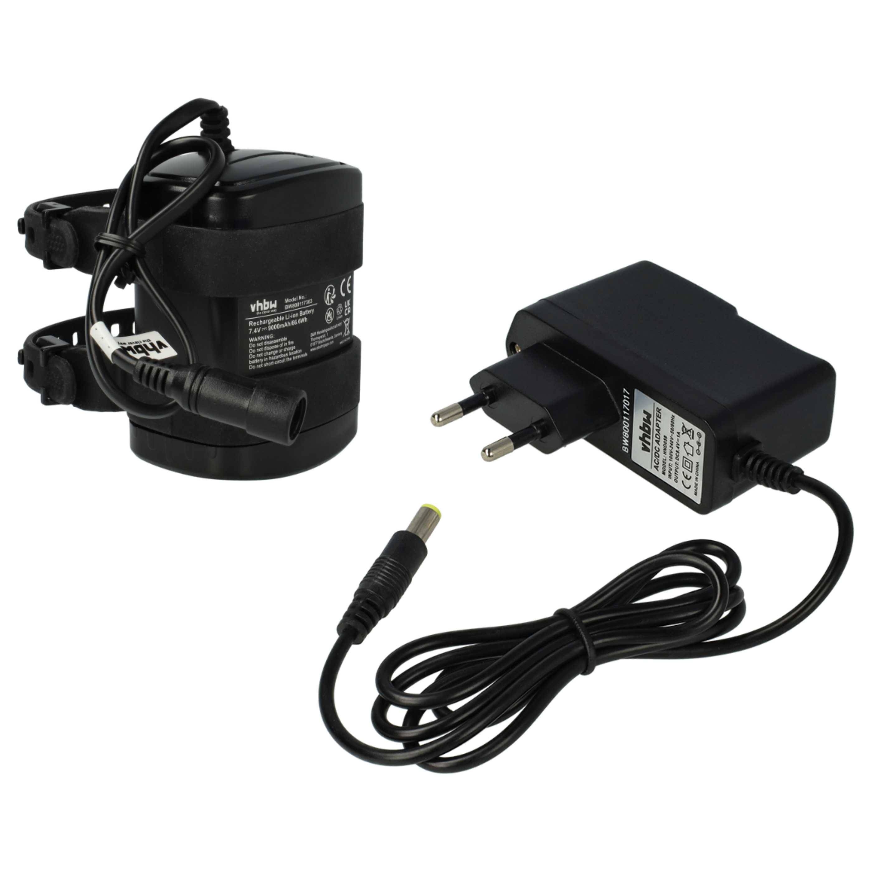 vhbw 1x Akkupack kompatibel mit Supernova M99 Mini Pro B54, B54 Max Fahrradlampen (9000 mAh, 8,4 V, Li-Ion) wasserdicht, Inkl. Ladegerät