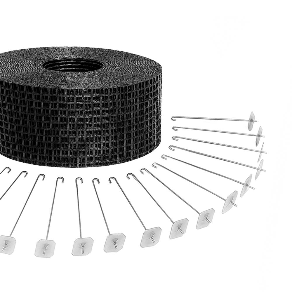 Offgridtec 30m Schutzgitter für Solarmodule Schwarz mit 100 Befestigungshaken Vogel- und Marderabwehr