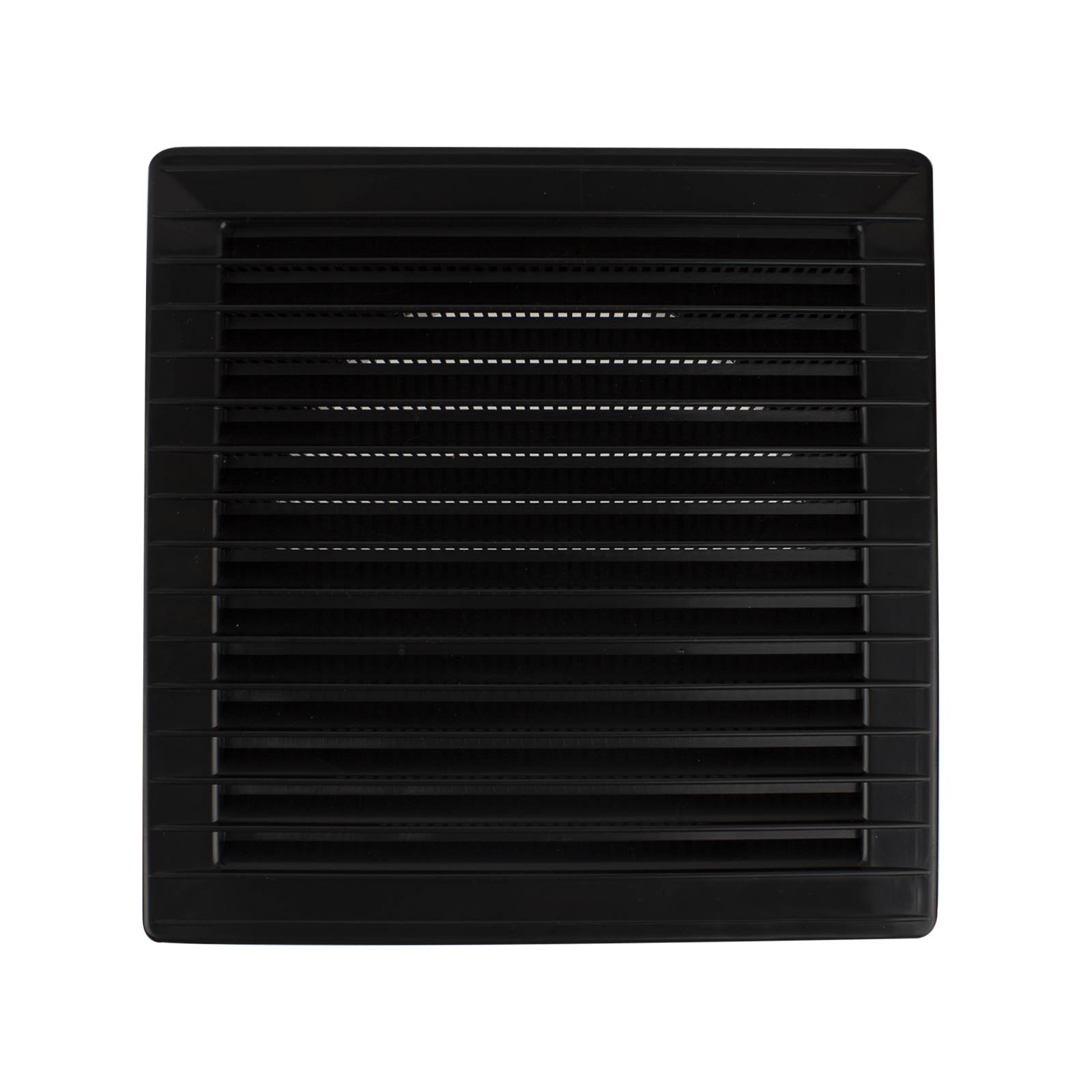 Lüftungsgitter eckig 170 x 170 Abluftgitter Lamellengitter Insektenschutz Gitter Ø 120 mm schwarz