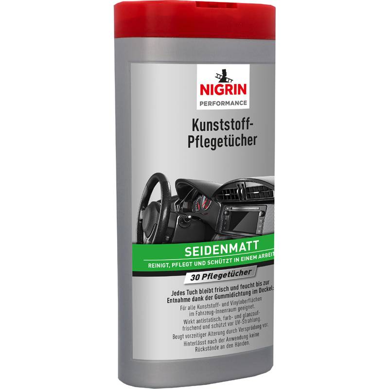 NIGRIN Kunststoff-Pflegetücher seidenmatt, Spenderbox