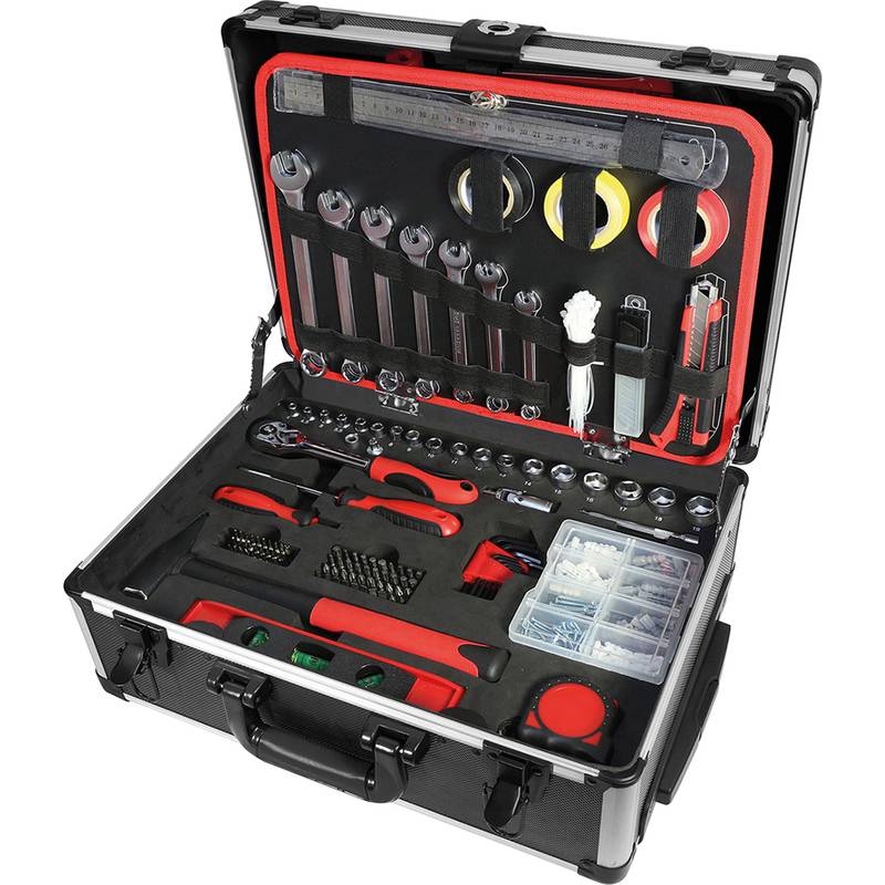 BRÜDER MANNESMANN Werkzeug-Satz, 211-teilig, im Alu-Trolley