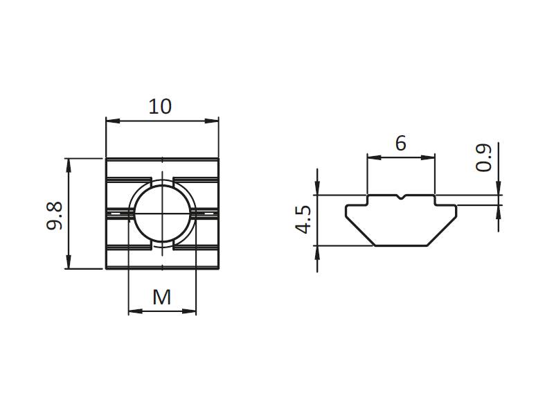 Nutenstein M5 schwer Stahl B-Typ Nut 6