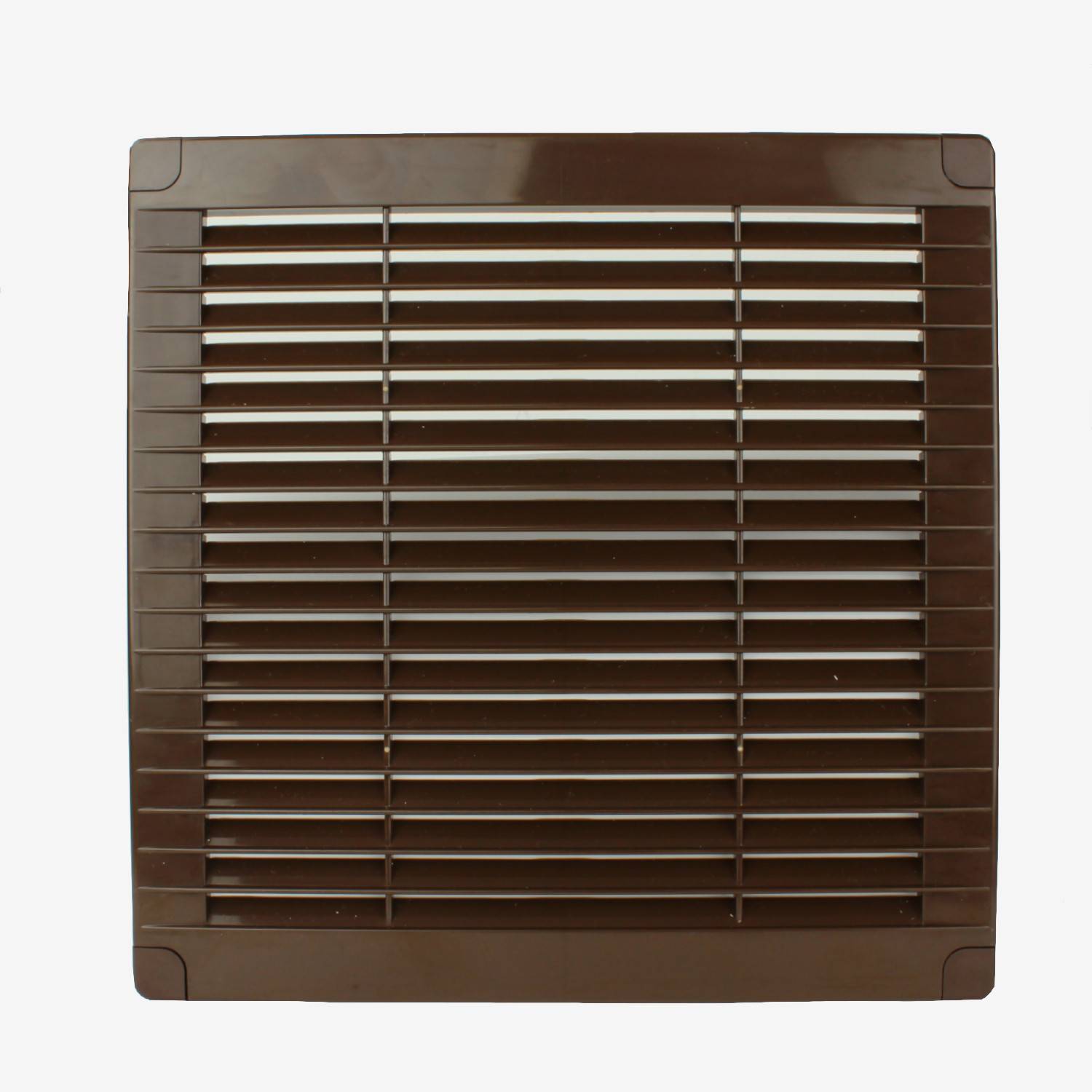 Lüftungsgitter Abluftgitter Lamellengitter Insektenschutz Kunststoff eckig 200 x 200 mm - braun