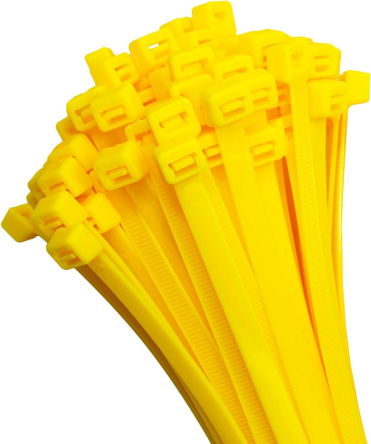 Kabelbinder 500 Stück gelb UV beständig Universalbinder 7,6 x 370 mm