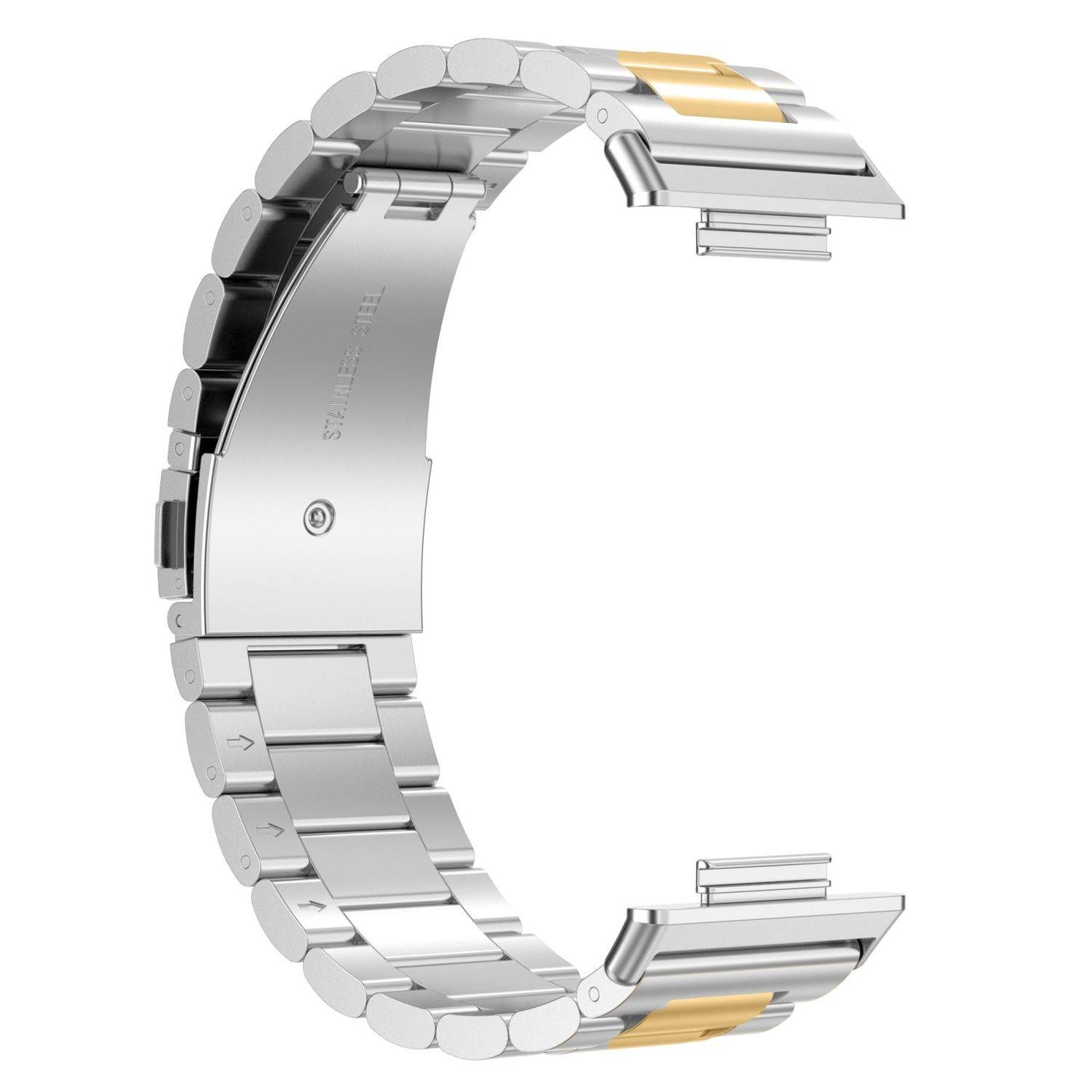 Für Huawei Watch Fit 3 Three Bead Edelstahl Metall Band Silber / Gold