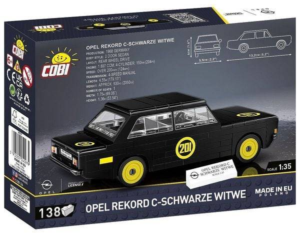 COBI Youngtimer 24597 - Opel Rekord C-Schwarze Witwe, Bausatz, 1:35, 138 Bauteile