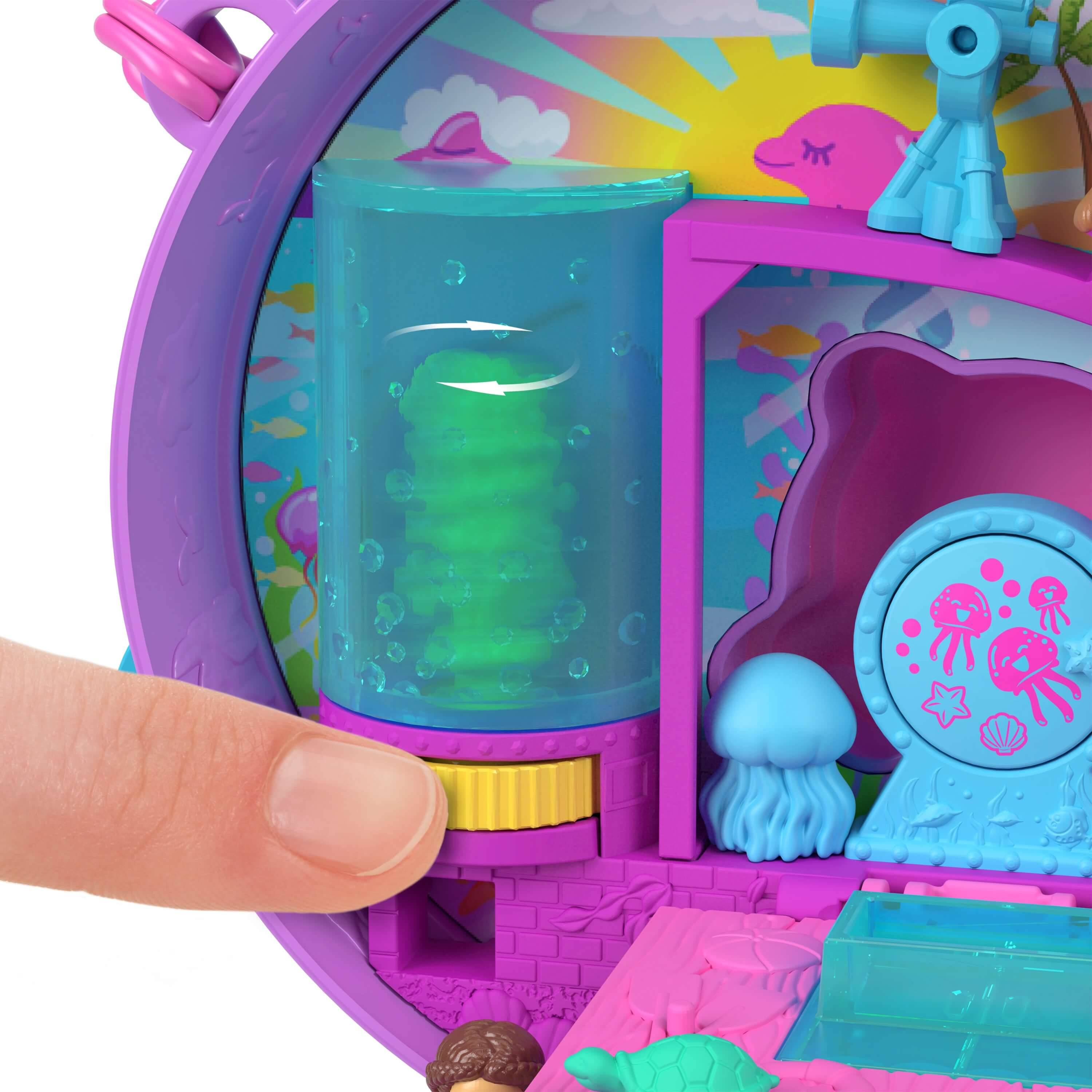 Mattel HWN96 - Polly Pocket Delfin retten und Spielen Schatulle