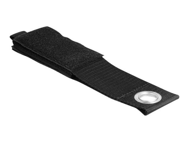 Delock Klettverschluss - strapazierfähig mit Befestigungsöse - 43.5 cm - Schwarz