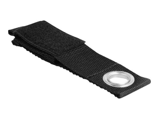 Delock Klettverschluss - strapazierfähig mit Befestigungsöse - 26 cm - Schwarz (