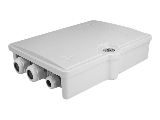 Delock Glasfaser-Verteilerbox - IP55, waterproof, lockable - geeignet für Wandmo
