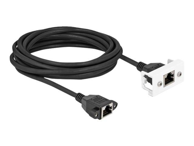 Delock Netzwerkkabel - RJ-45 (W) mit Muttern zu RJ-45 (W) - Paneel montierbar -