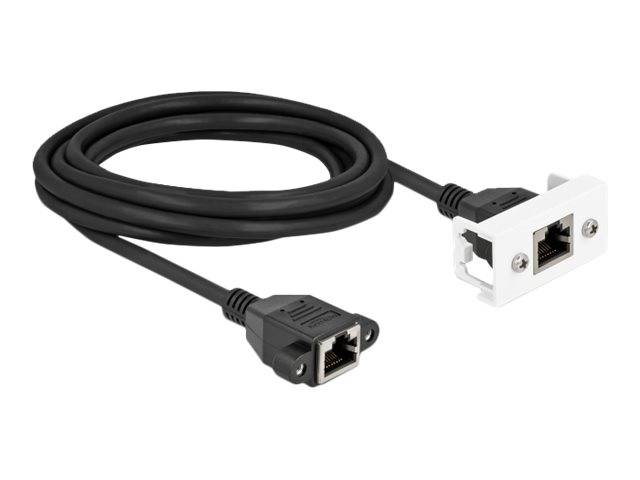 Delock Netzwerkkabel - RJ-45 (W) mit Muttern zu RJ-45 (W) - Paneel montierbar -