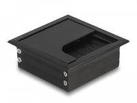 Delock Kabeldurchführung für Tischeinbau mit Bürste 80 x 80 28 mm schwarz - Schw