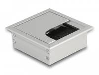 Delock Kabeldurchführung - Silber - for table mounting with brush 80 x 80 x 28 m