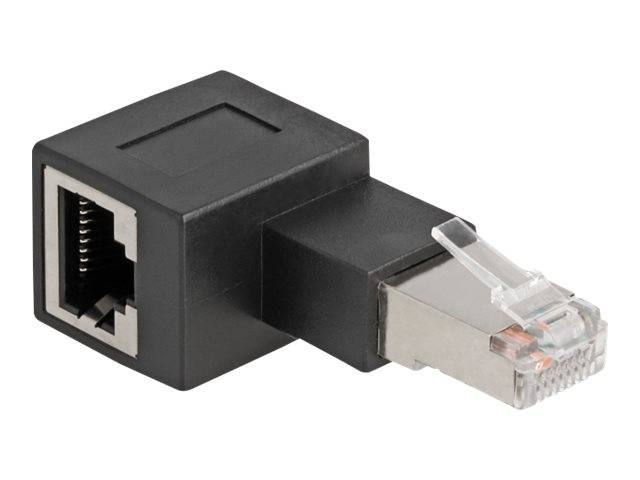 Delock Netzwerkadapter - RJ-45 (W) links abgewinkelt zu RJ-45 (M) - CAT 6a