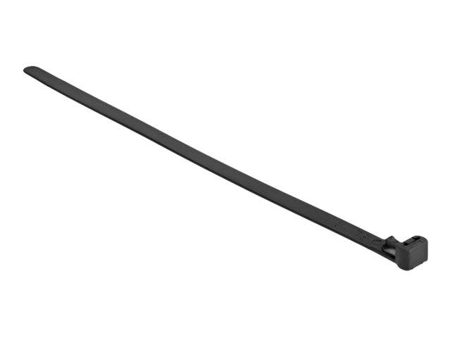 Delock Kabelbinder - wärmebeständig, wiederverwendbar - 30 cm - Schwarz (Packung