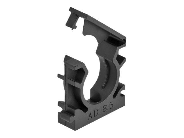 Delock Kabelhalter - with locking clip, 18.5 mm - Schwarz (Packung mit 8) - 18.5