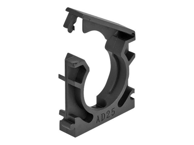 Delock Kabelhalter - with locking clip, 25 mm - Schwarz (Packung mit 4) - 25 mm