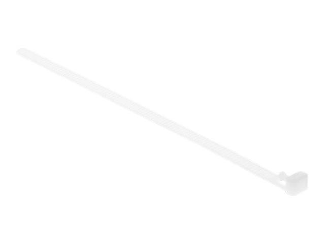 Delock Kabelbinder - reusable - 20 cm - weiß (Packung mit 100) - x Kabelbinder -