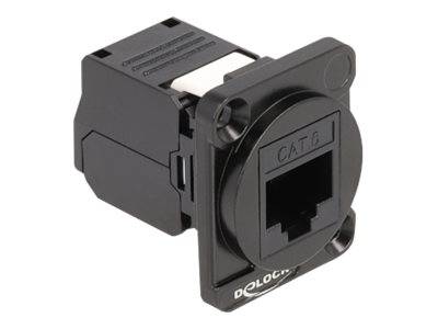 Delock D-Type - Netzwerk-Unterputzdose - RJ 45 - 1 Netzwerkdose - Schwarz