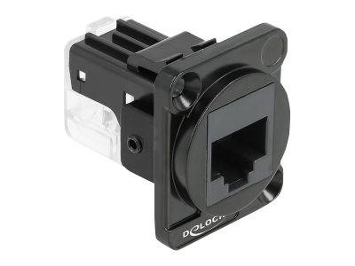 Delock D-Type - Netzwerk-Unterputzdose - RJ 45 - 1 Netzwerkdose - Schwarz