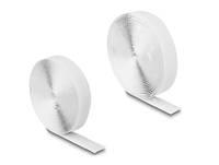 Delock Klettverschluss - selbstklebend - 5 m - weiß