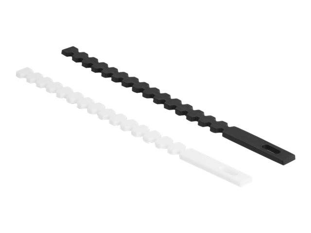 Delock Kabelbinder-Kit - flexible reusable - 16.5 cm - Schwarz - weiß