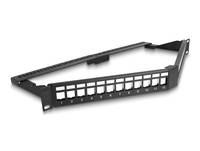 Delock Patch Panel - abgewinkelt, mit Zugentlastung - Schrankmontage - Schwarz,
