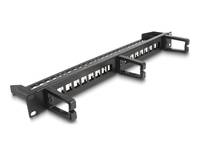 Delock Patch Panel - mit 3 Haken, Zugentlastung - Schrankmontage - Schwarz - 1U