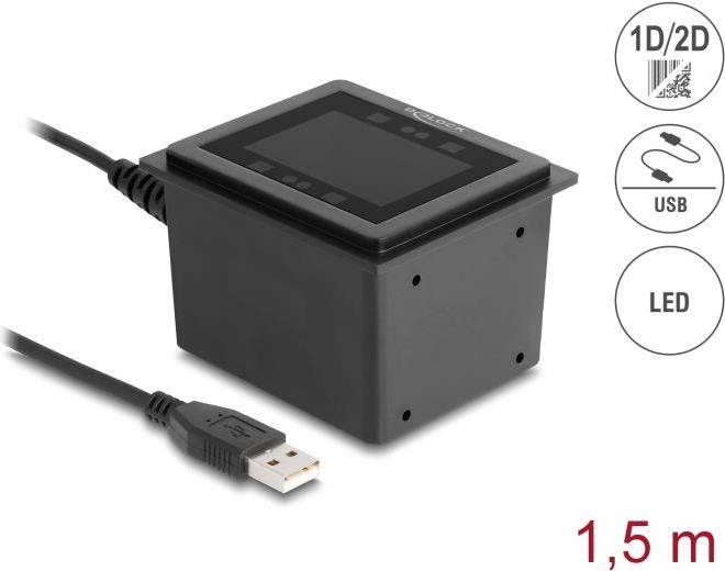 Delock Barcode-Scanner - integriert - 60 Scans/Sek. - decodiert - USB