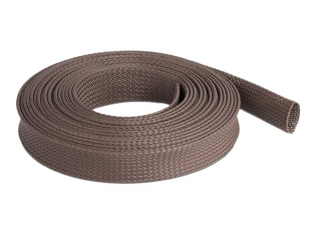 Delock Geflechtschlauch - rodent resistant, stretchable, 25 mm - 5 m - braun