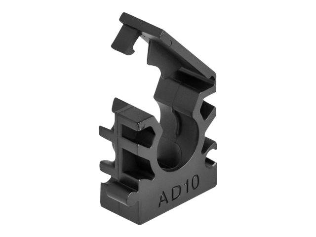 Delock Kabelhalter - with locking clip, 10 mm - Schwarz (Packung mit 8) - 10 mm