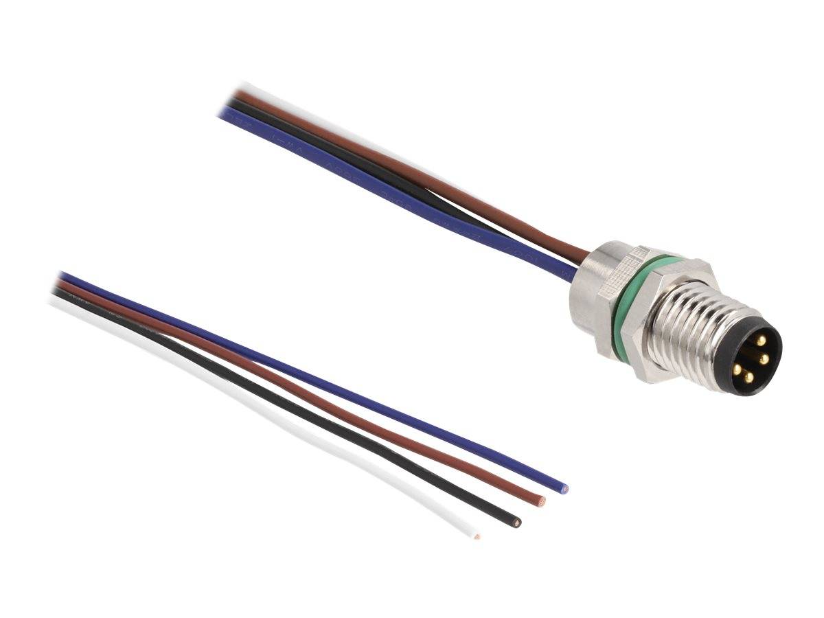 Delock Netzwerkkabel - 4-poliger M8 (M) zu offenes Ende - 0.5 m - 4.6 mm - IP67
