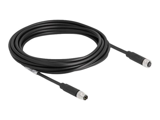 Delock Patch-Kabel - 3-poliger M8 (M) zu 3-poliger M8 (W) - 5 m - 4.6 mm - STP -