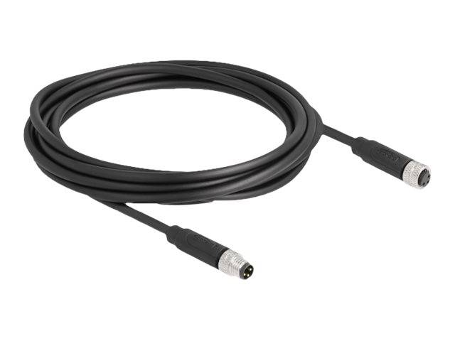 Delock Patch-Kabel - 3-poliger M8 (M) zu 3-poliger M8 (W) - 3 m - 4.6 mm - STP -