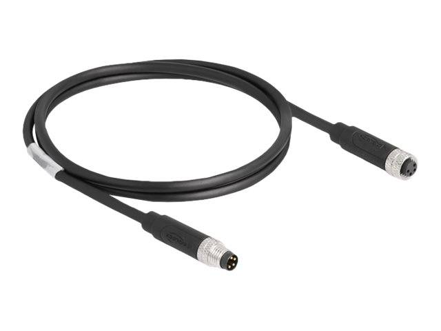 Delock Patch-Kabel - 4-poliger M8 (M) zu 4-poliger M8 (W) - 1 m - 5 mm - STP - I