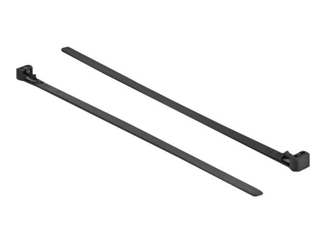 Delock Kabelbinder - heat resistant, reusable - 20 cm - Schwarz (Packung mit 100