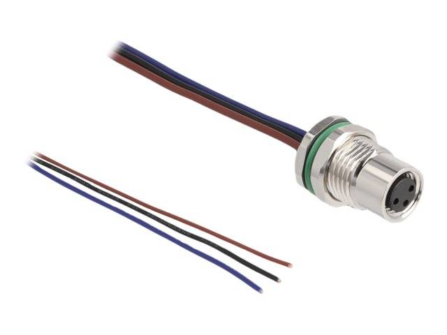 Delock Netzwerkkabel - 3-poliger M8 (W) zu ohne Stecker - 50 cm - 4.6 mm - Schwa